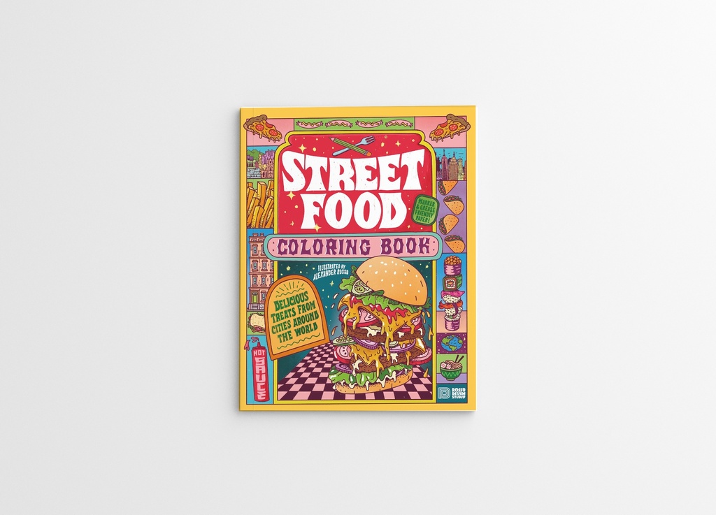 Street Food Coloring Book